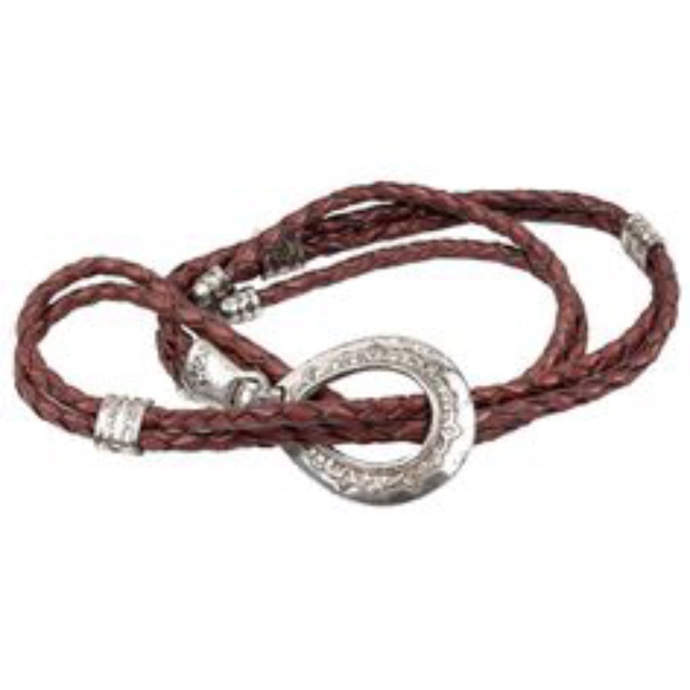 1994 braided leather and sterling silver belt